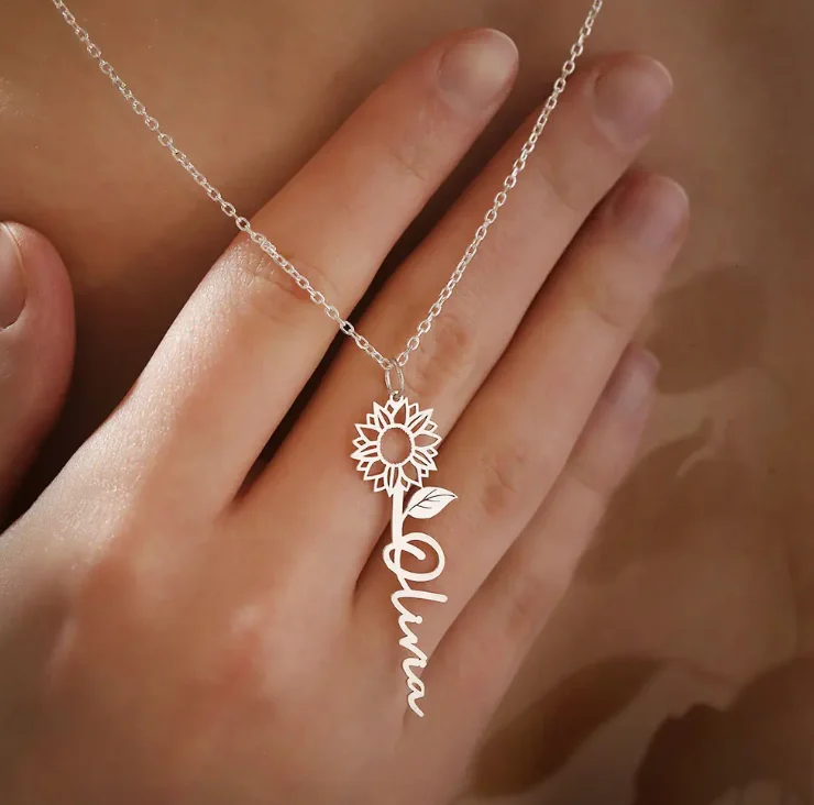 

Fashion Customized Name Necklace Stainless Steel Letter silver Choker Personalized Name Necklace For Birthday Gift