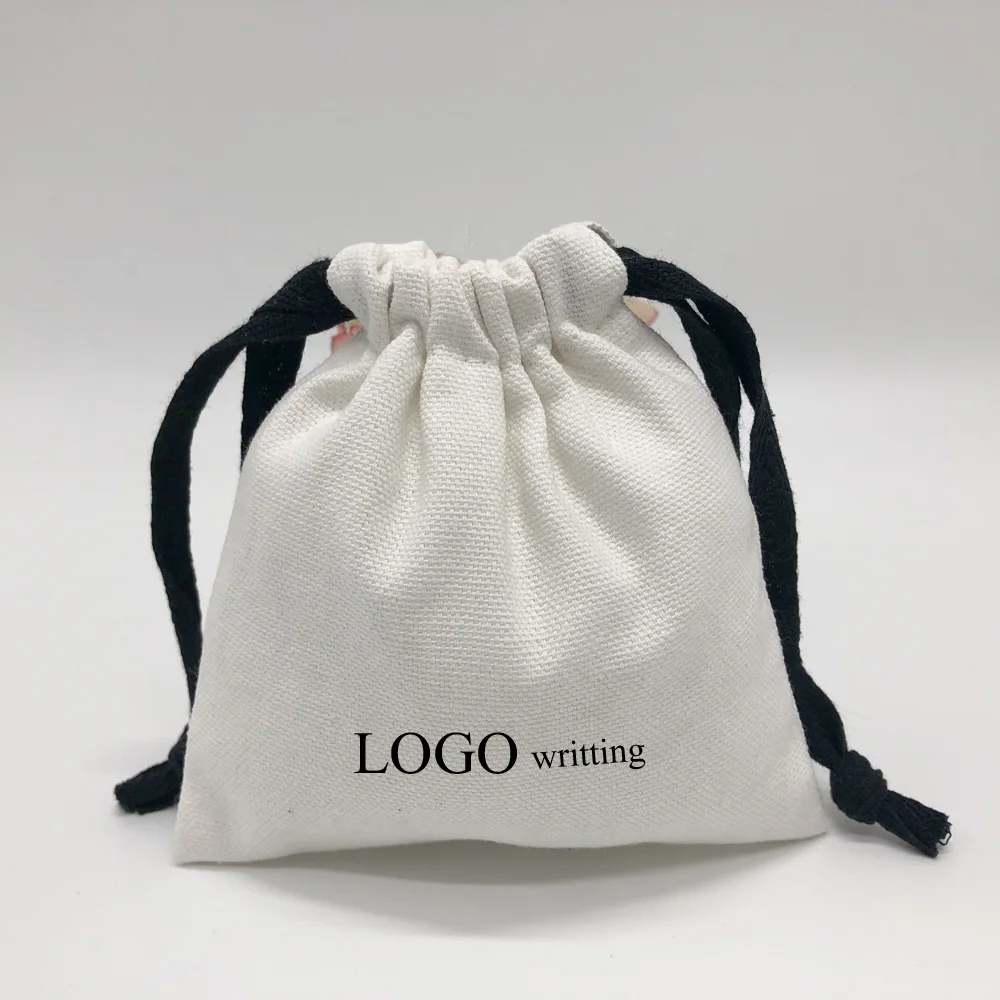 

Custom Soft White Canvas Cotton Jewelry Packing Bags, Colorful, black, white, red, brown, grey etc