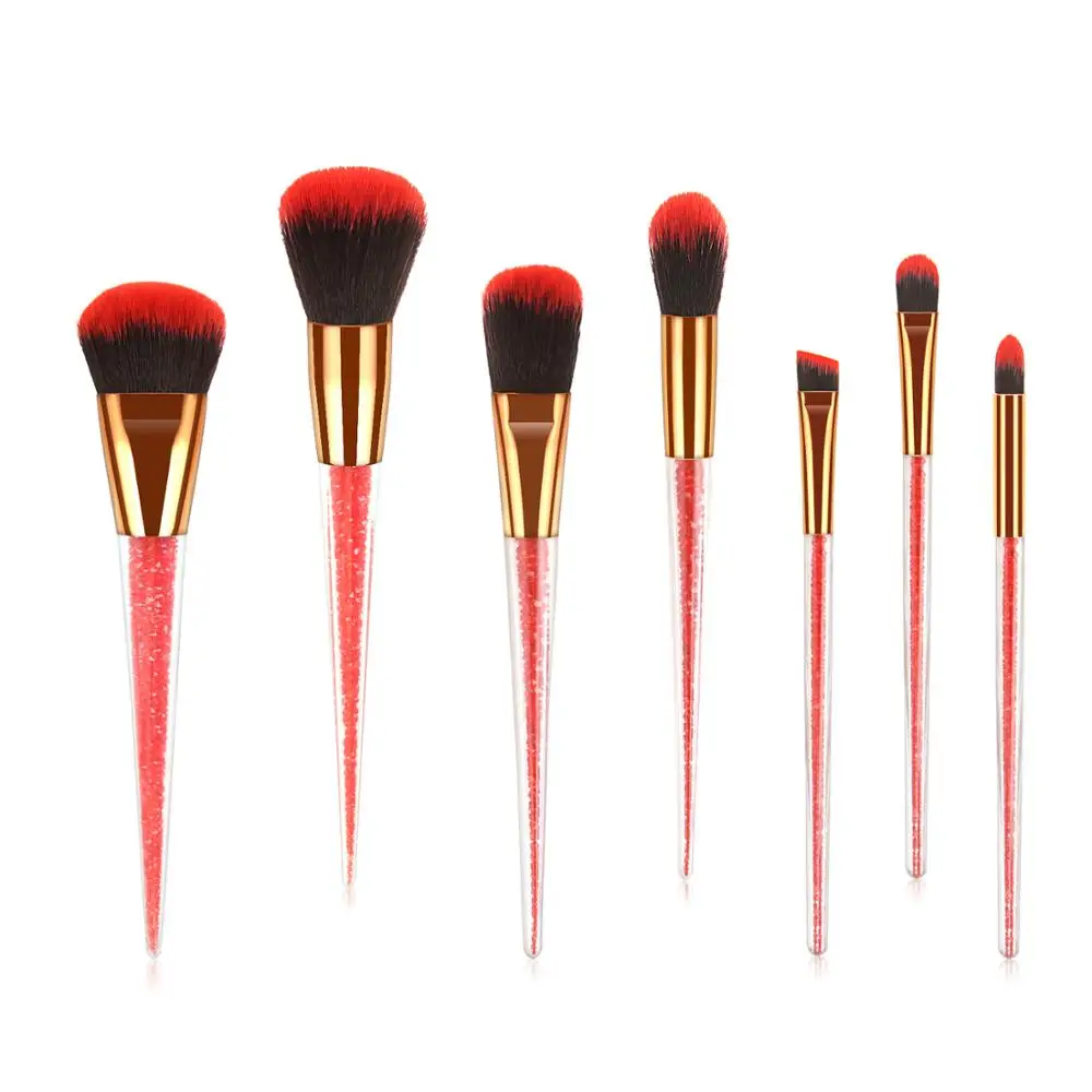 

Professional Natural Hair Makeup Brush Set 7 pieces classic brush set free sample
