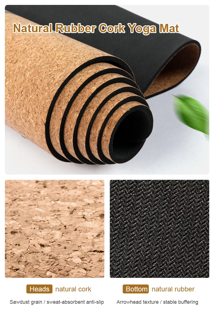 EcoFriendly Cork Natural Rubber Yoga Mat YOGASTO