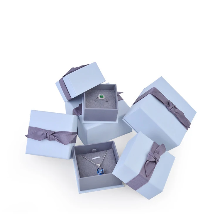 

Birthday Gift Box Blue Jewelry Box Wholesale Gift Box Set Bow Gift Bag can be customized