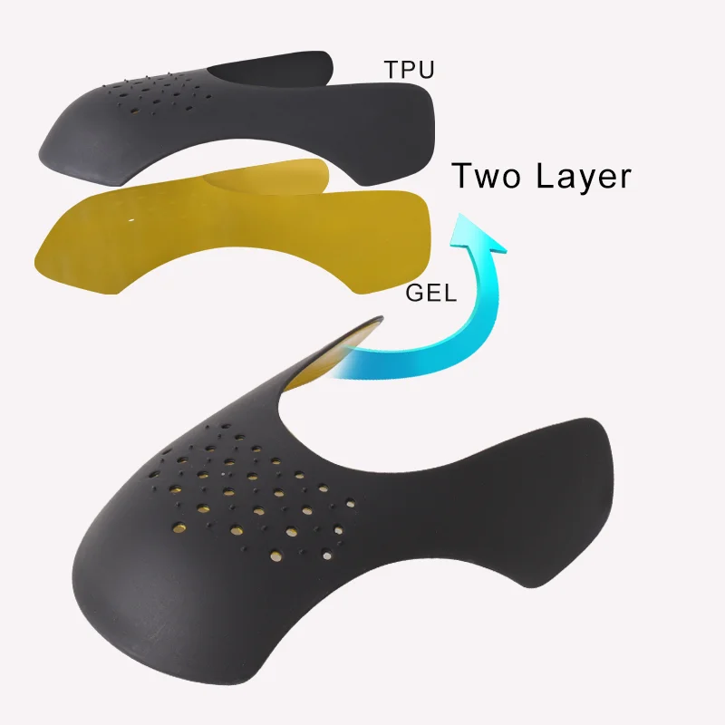 

Double layers TPE TPR Shoe Shields Protector Support Shape Anti Crease Shoes Protect Toe Cap, Black/white/yellow/red/purple