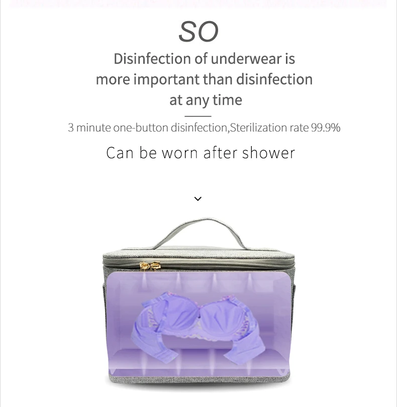 59-second extreme sterilization Portable LED UV Sterilizer Bag Underwear Disinfection Case  and Accessory Cleaner