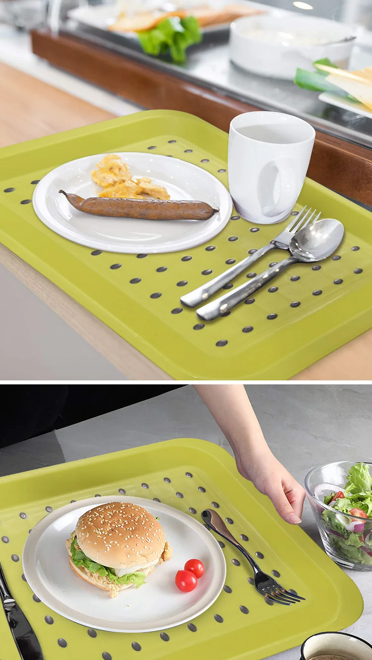 3 Different Size Plastic Rectangle Anti Slip Non Slip Serving Tray ...