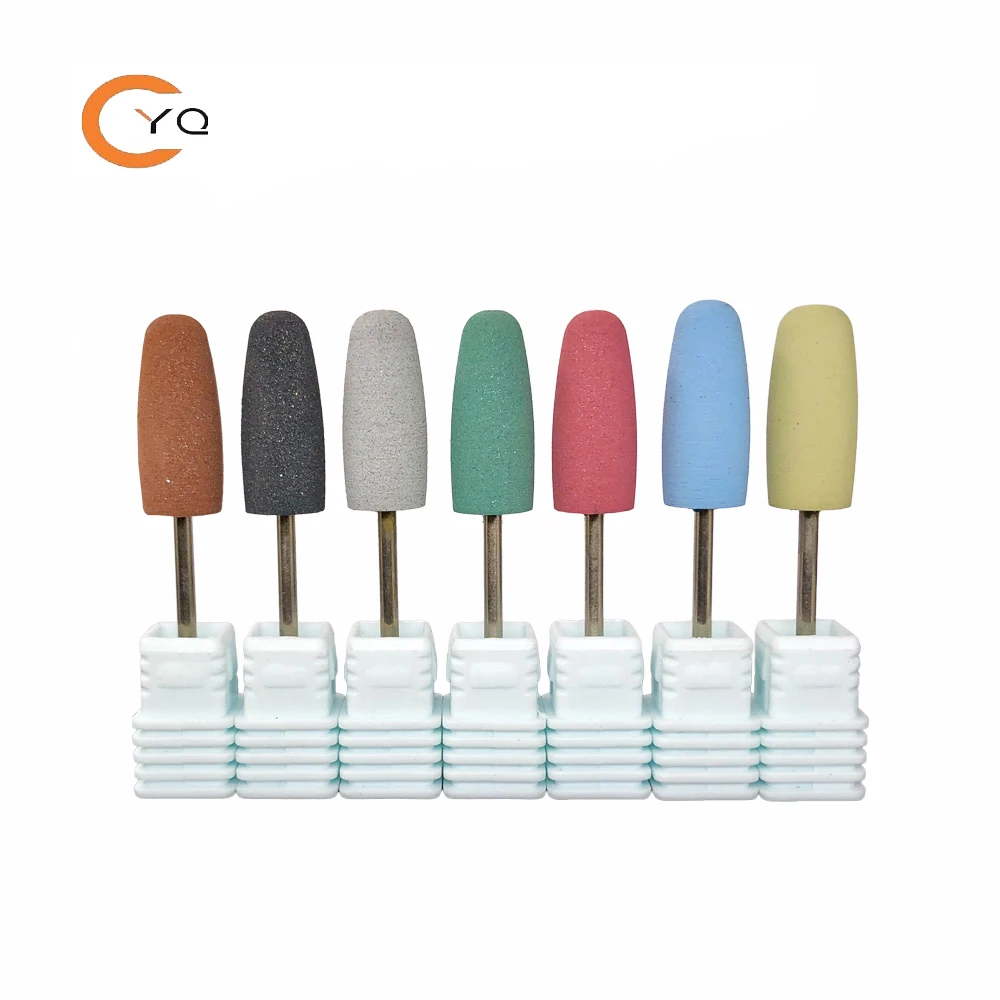 

Silicone Nail Drill Bit Buffing Fine for Electric Manicure Polishing Tool, Pink/blue/yellow/red/green/silver/black