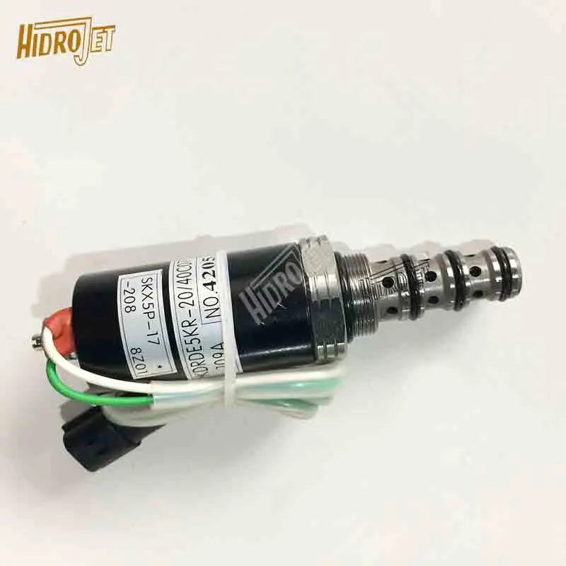 HIDROJET Excavator Parts EC210B Swing Solenoid Valve SKX5P-17-208 KDRDE5KR-20/40C07 for Sale
