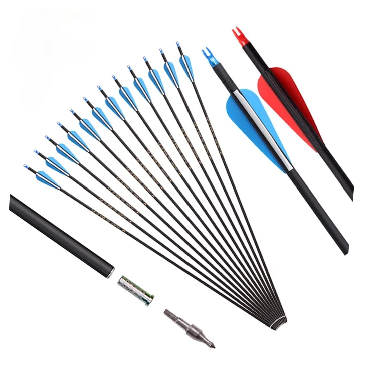 

Archery Replaceable Tips Target Arrow Recurve Compound Bow 7.8 mm Mixed Hunting Carbon Arrow, Accept customer requirement