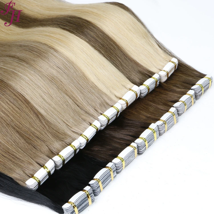 

FH Ready To Ship Tape In Hair Extensions 100% Remy Human Hair Double Drawn Natural Invisible Tape Hair Extension