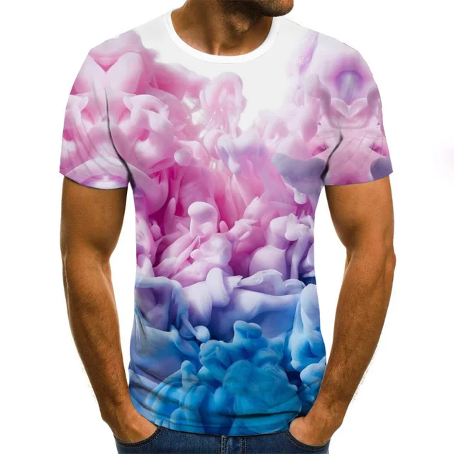 

OEM high quality custom 3D printing men polyester O neck t shirt