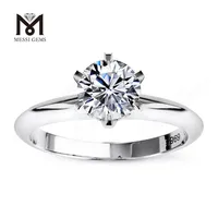 

Free shipping classic simple design 18K white gold solitaire moissanite ring 1CT def moissanite wedding ring for woman