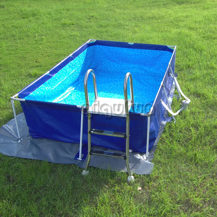 

Small Family Rectangular Metal Frame Swimming Pool