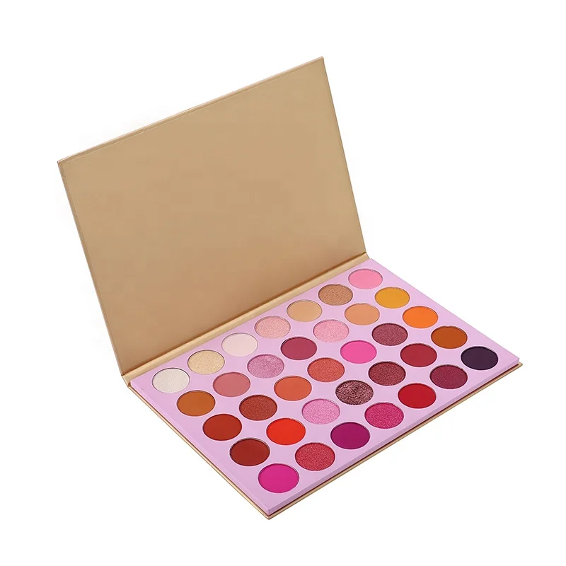 

Long Lasting 35 Color Custom Logo Glitter Powder Palette Vegan Highly Pigmented Eye Shadow