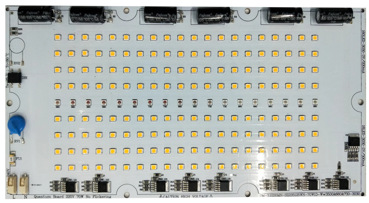 Driver on Board No-Flickering 70W LED board lights Samsung chip driverless 220V AC DOB Light Engine for LED Grow Light