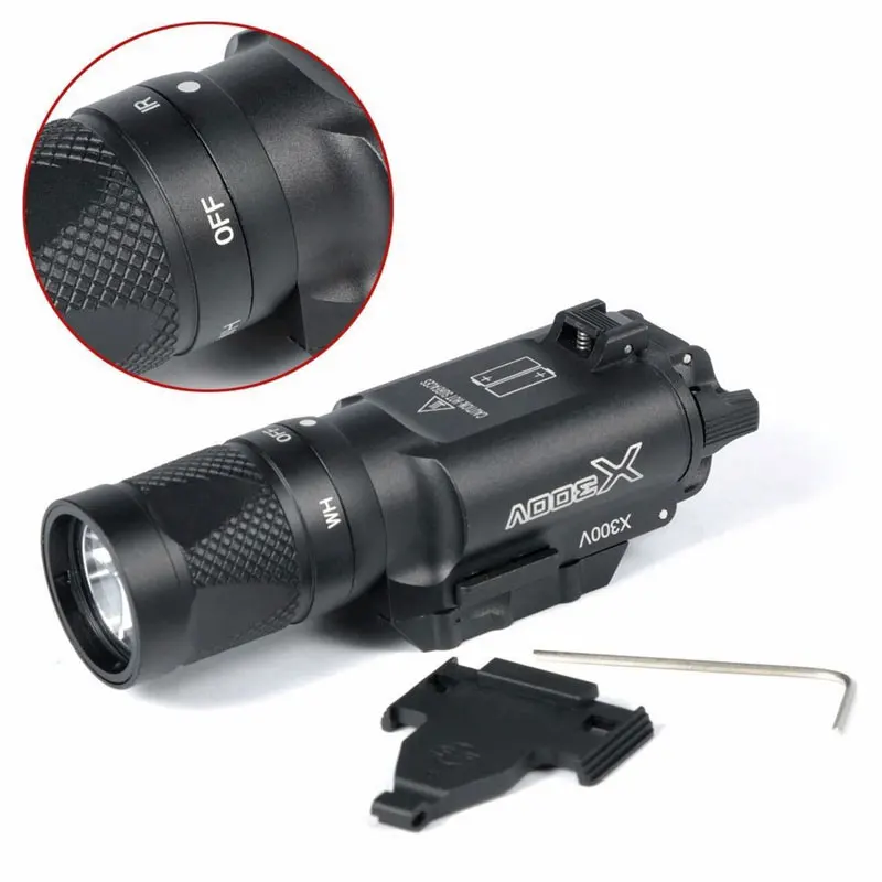 

X300 Series X300V IR Tactical LED Night Vision Weapon Flashlight lampara hunting Pistol light for glock 17, Black/tan