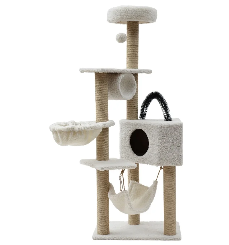 

House Tower Scratcher Wooden Big Climbing Cats Tree, Colors