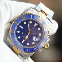 

rollex noob watch noob V9 two tone blue submarine 116613 noob diver watch real gold model 2836 movement