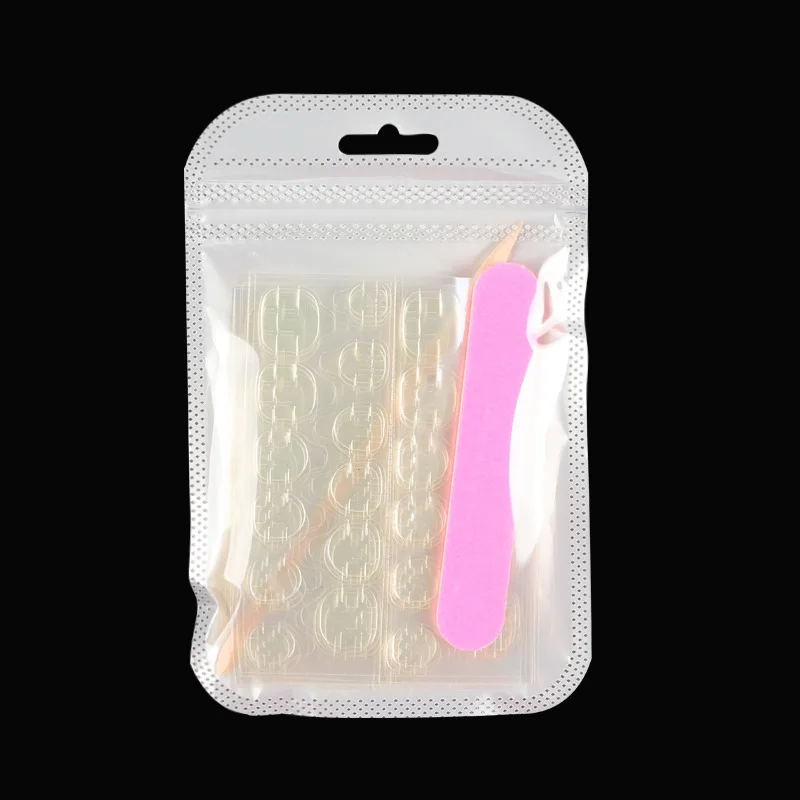

24Sheets Press on Tabs Mini Nail Files Double Side Jelly Stickers Kits, Clear