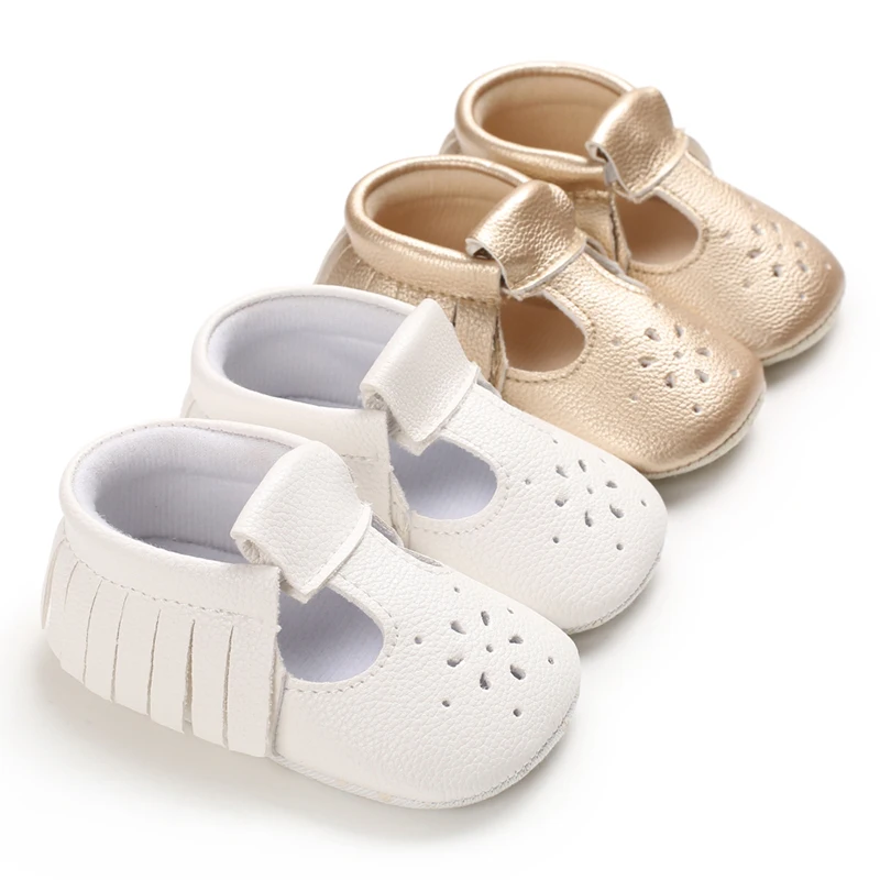 

Wholesale Cheap pu leather soft sole t-strap infant sandals boy girl baby leather shoes, Gold/ white