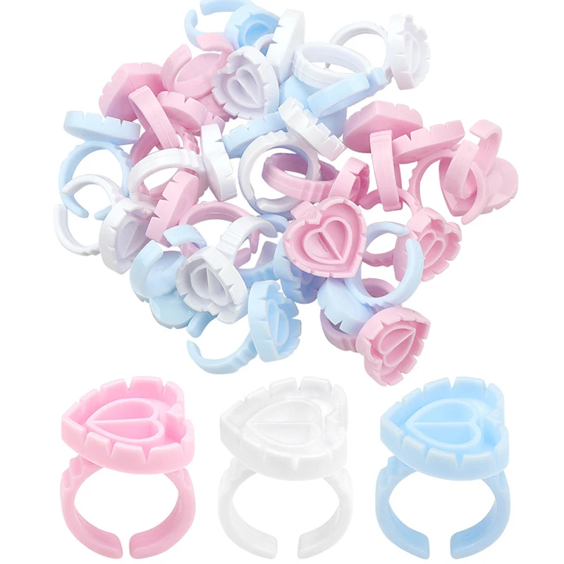 

New Eyelash Extension Supplies Glue Holder Ring Cups Volume Lash Fan Blossom Glue Cups, Pink blue white