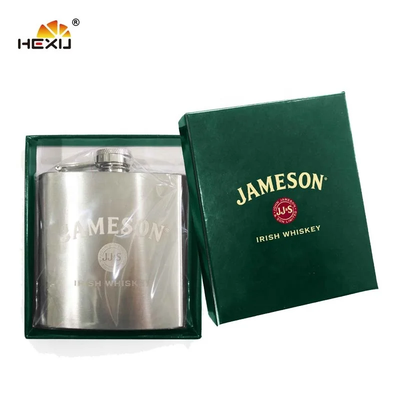 

Jameson Irish Whiskey Alcohol Unique Stainless Steel Drinking Hip Flask, Customed color