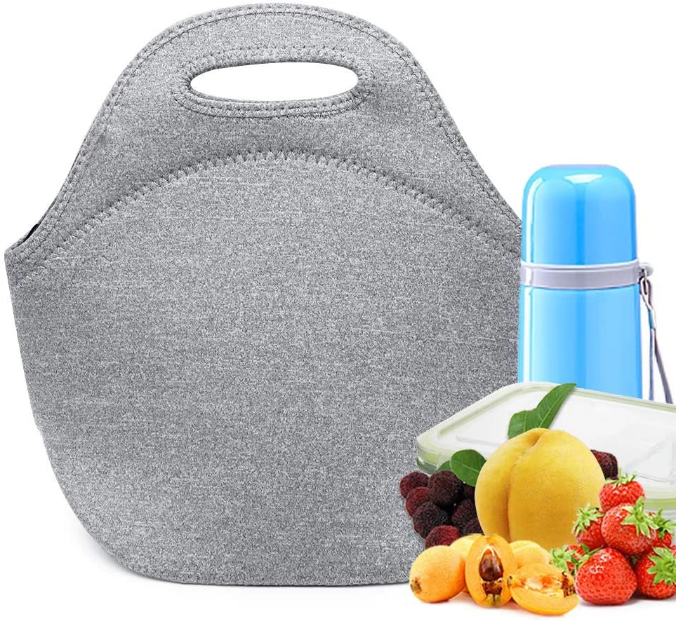 

grey Thermal Neoprene lunch tote bag women in cooler bag, Customized