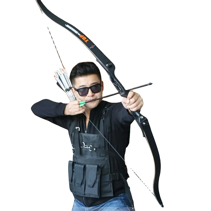 

recurve bow takedown type 50lbs archery hunting and shooting bow, Black