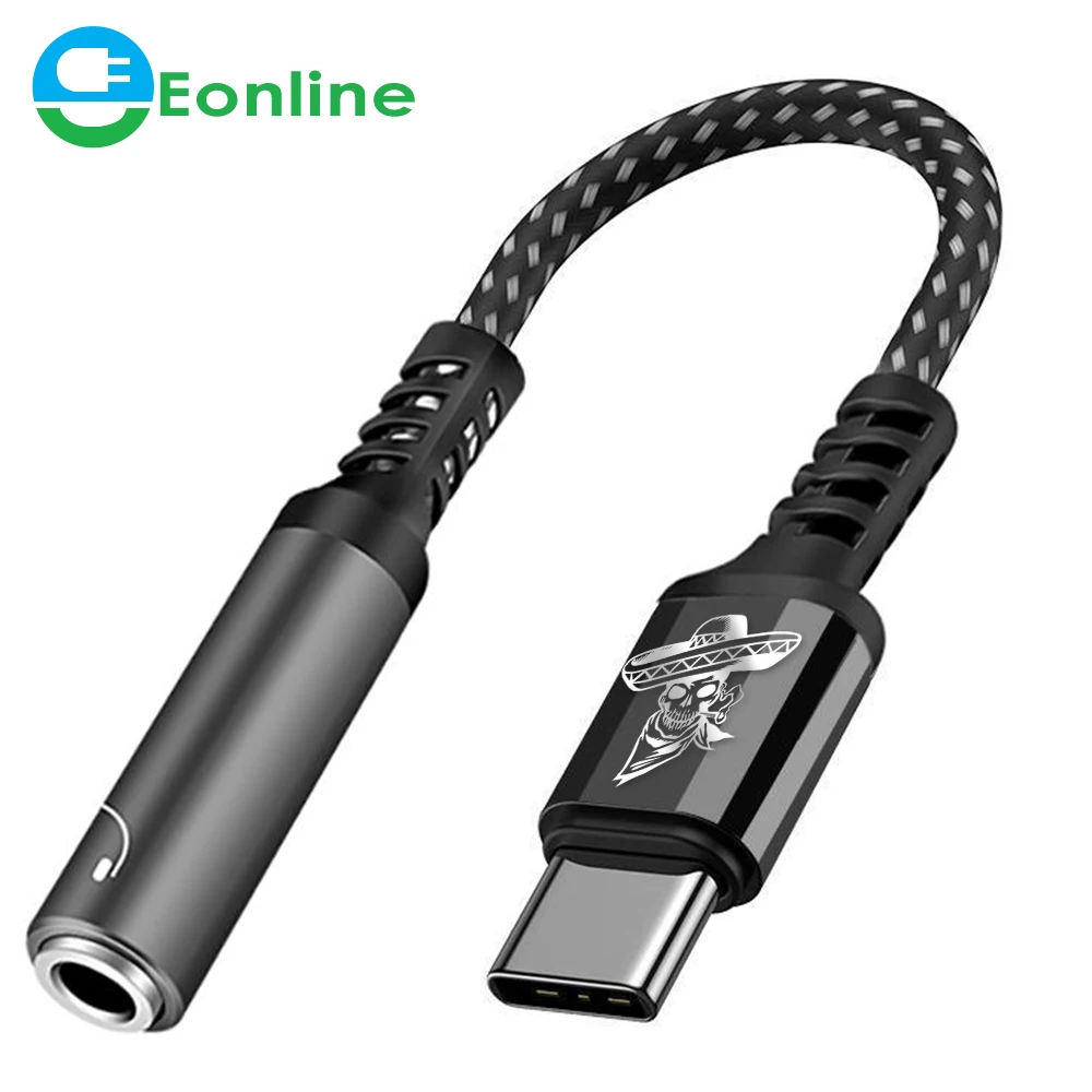 

Eonline 3D USB Type C To 3.5 Jack Earphone Adapter USB-C 3 5mm Audio AUX Cable Converter