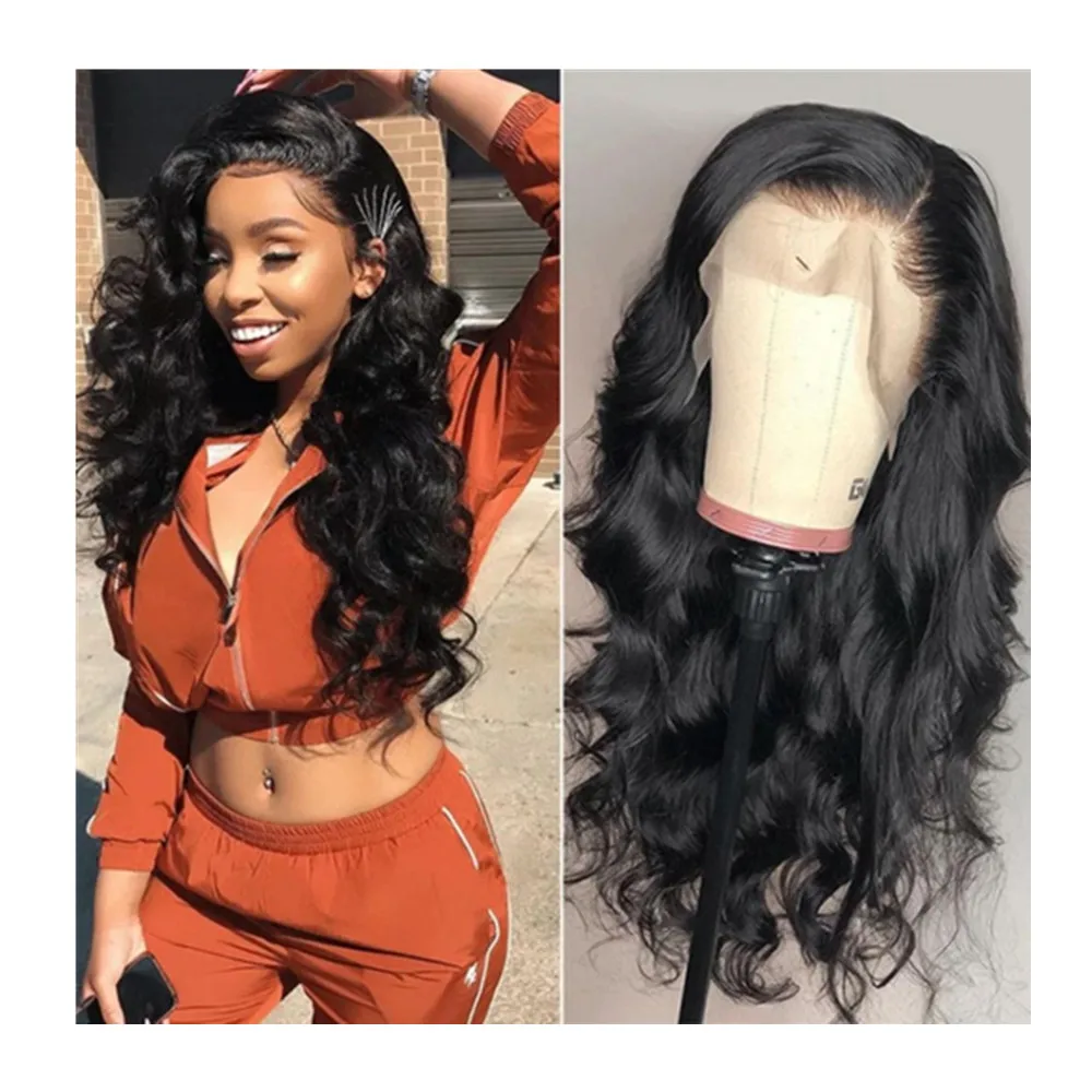 

allrun hair 10A pre plume malaisien 360 Raide Cheveux en dentelle frontale Perruques 150% Densite vierges Ondule Cheveux humains