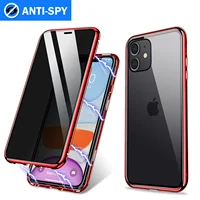 

360 Full Magnetic Adsorption Case For iPhone X Xr Xs max 11 pro Clear Double-sided Glass+Built in Magnet Case