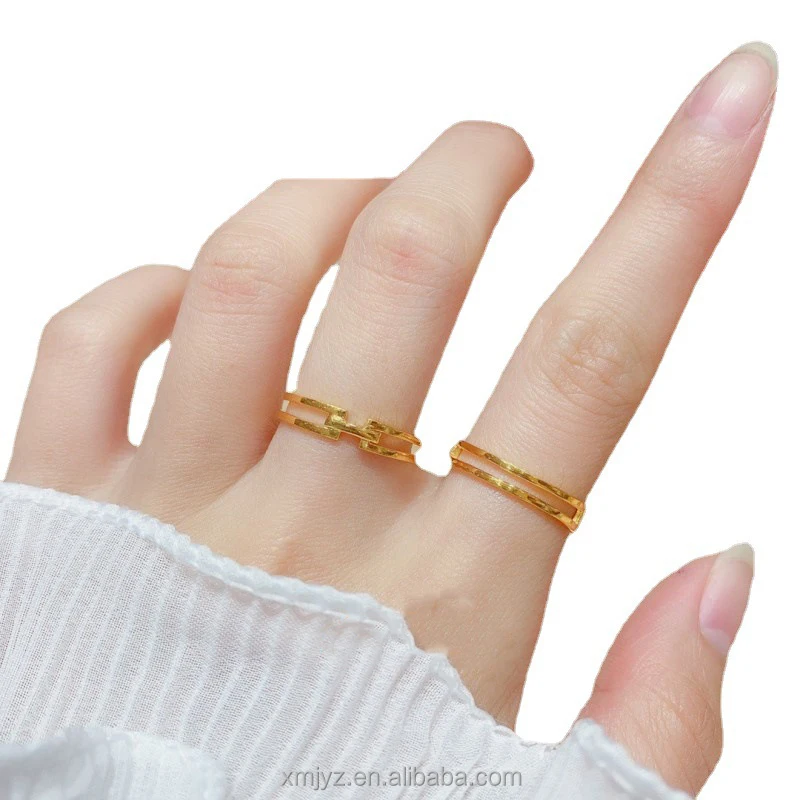 

Certified In Stock Wholesale 5G Gold New Geometric Ring Pure Gold 999 Ring 24K Pure Gold Snowflake Ring