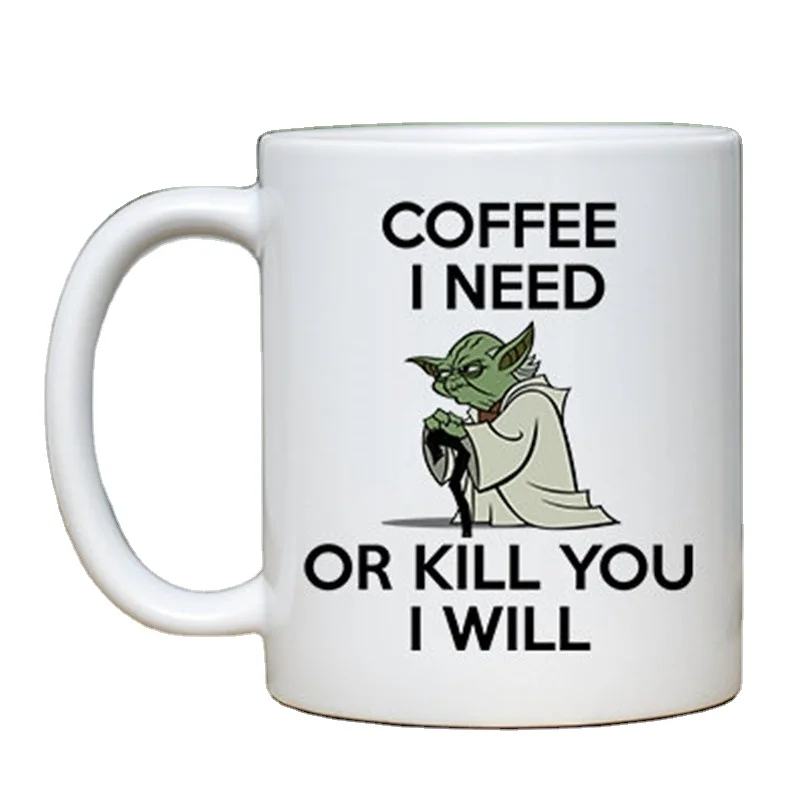 

Cross-Border Hot Sale 11Oz funny mug Coffee Cup Letter Pattern Custom Ceramic Cup