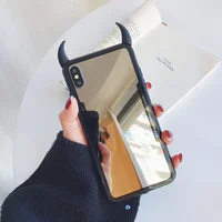 

Luxury Clear Mirror Phone Case for IPhone 11 Pro Fundas X XR XS MAX Case Cute 3D Devil Horn Coque for IPhone 8 7 6 6s Back Cover