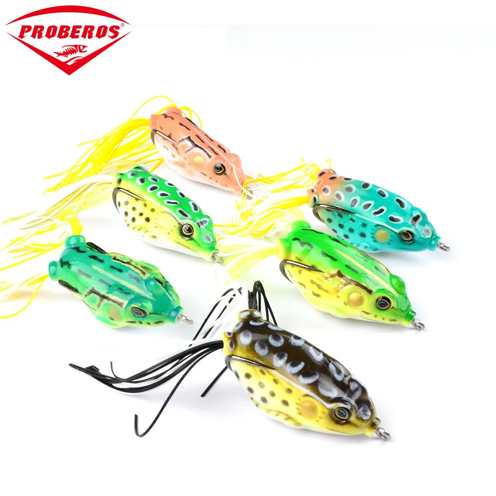 

Soft Frog Plastic Fishing Lures Tackle 55mm 13.g Lifelike Jump Enticement Top-water Ray Frog Wobblers Carp Artificial Soft Bait