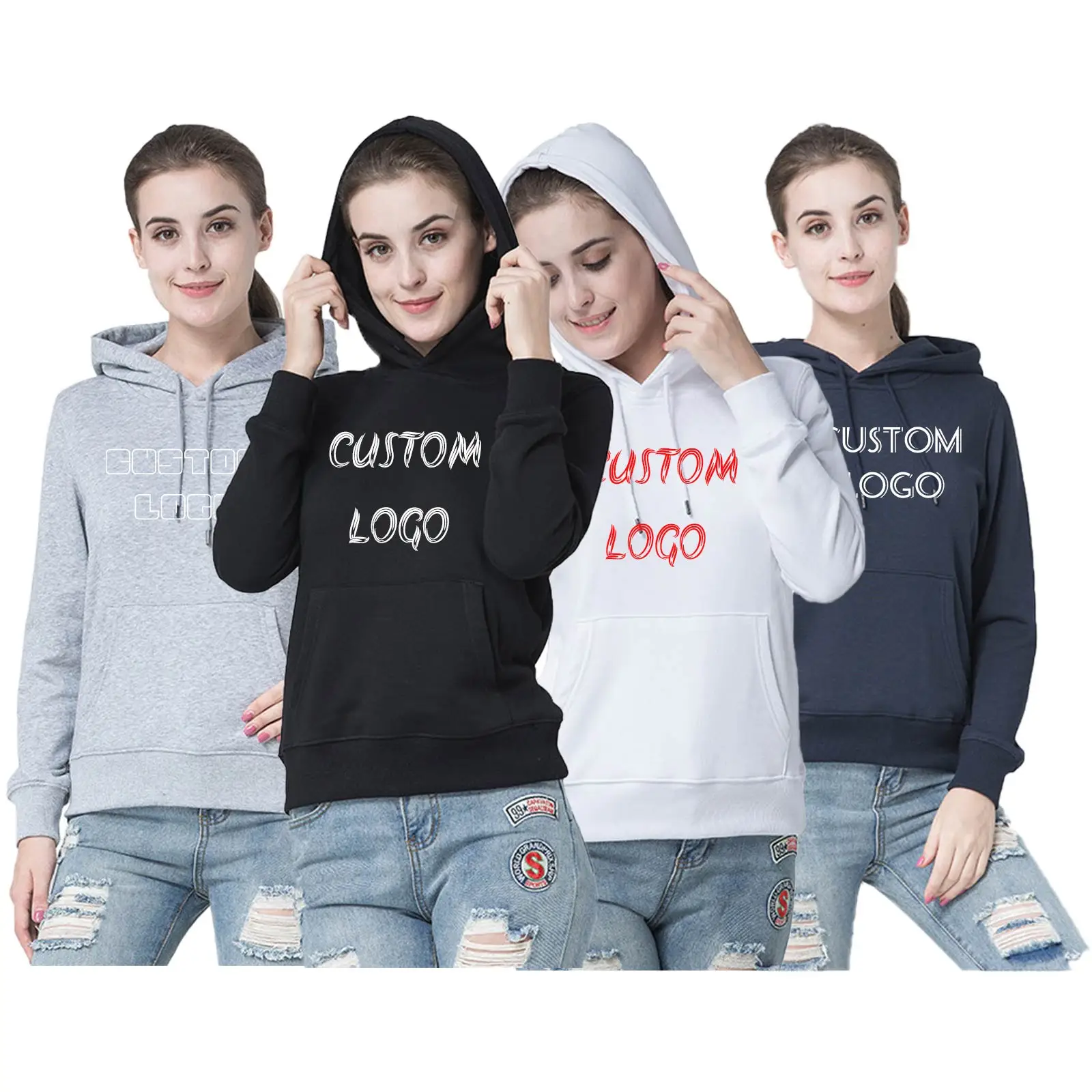 

Best Seller Solid Color Winter Women Clothes Workout Custom T Shirt Printing Blank Plain Hoodies & Sweatshirts Fleece Pullover