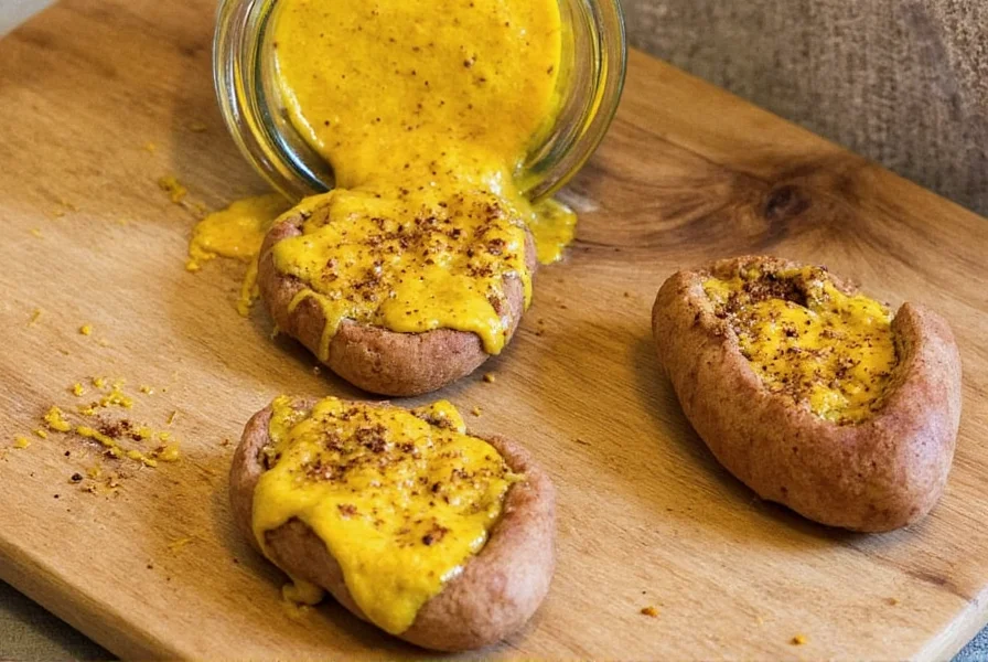 Sandwich topped with German mustard