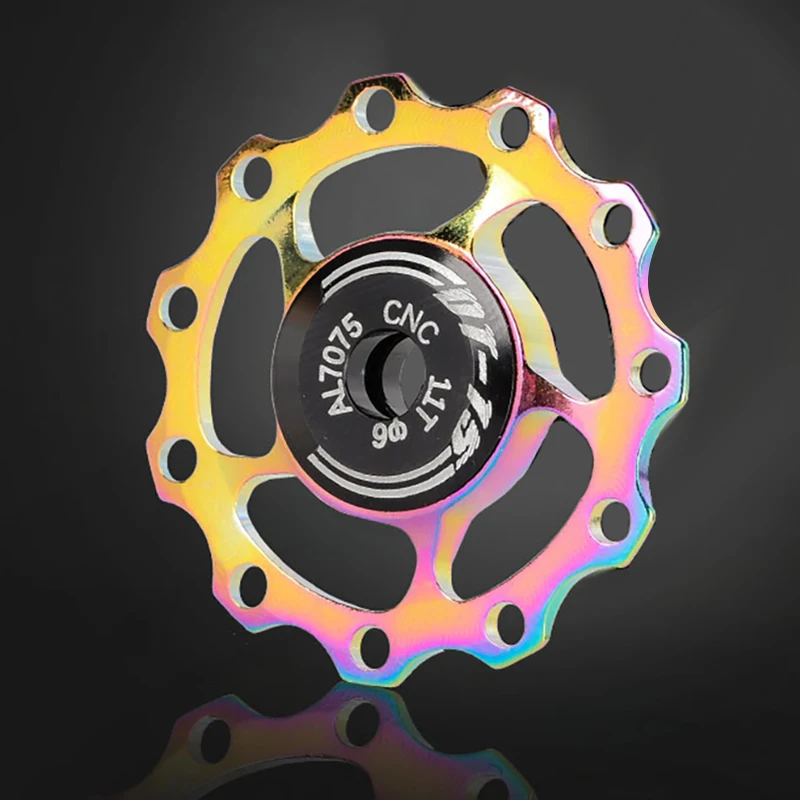 

Mountain road bike 11T/13T plating colorful rear derailleur Bike Guide Pulley/Bicycle jockey wheels bearing bike guide wheels