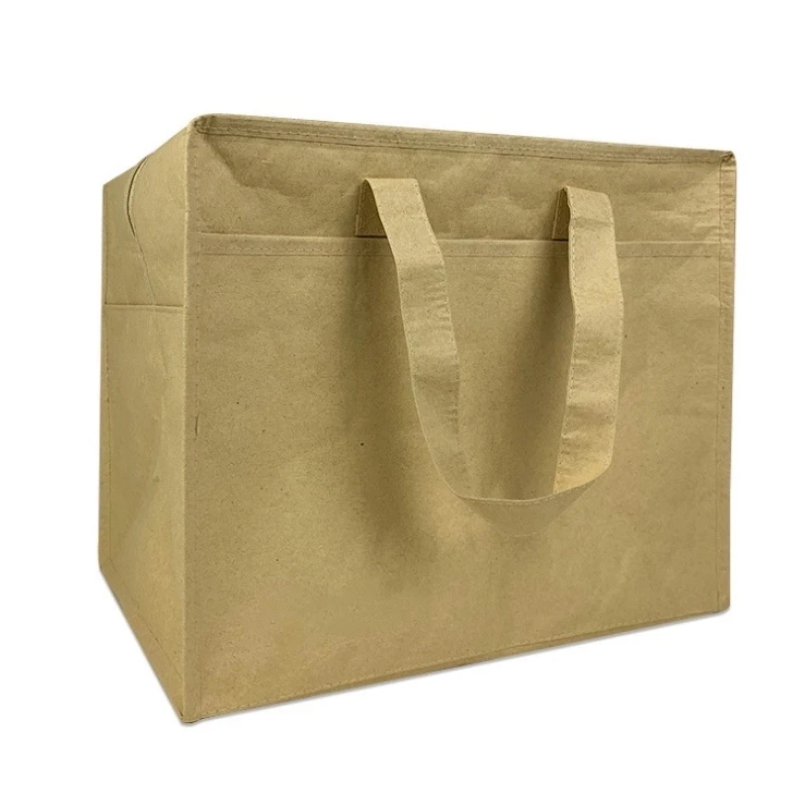 

Customized Reusable kraft paper zipper cooler bag lunch bag for picnic, 50 different colors