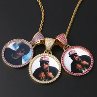 

Custom Photo Pendant Necklace Frame Memory Medallions Pendant Necklace Men Jewelry Diamond Picture Pendant