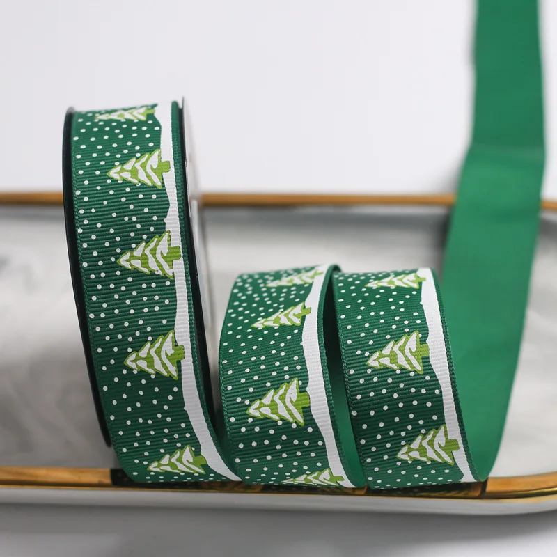 

crafts holiday decorative ribbon decorating merry christmas tree snow printed satin ribbons set