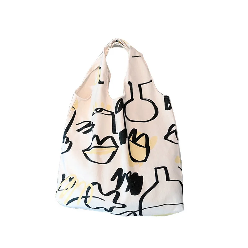 

Lazy wind canvas bag personality graffiti retro vest bag literature and art female student environmental protection shopping bag, Customizable
