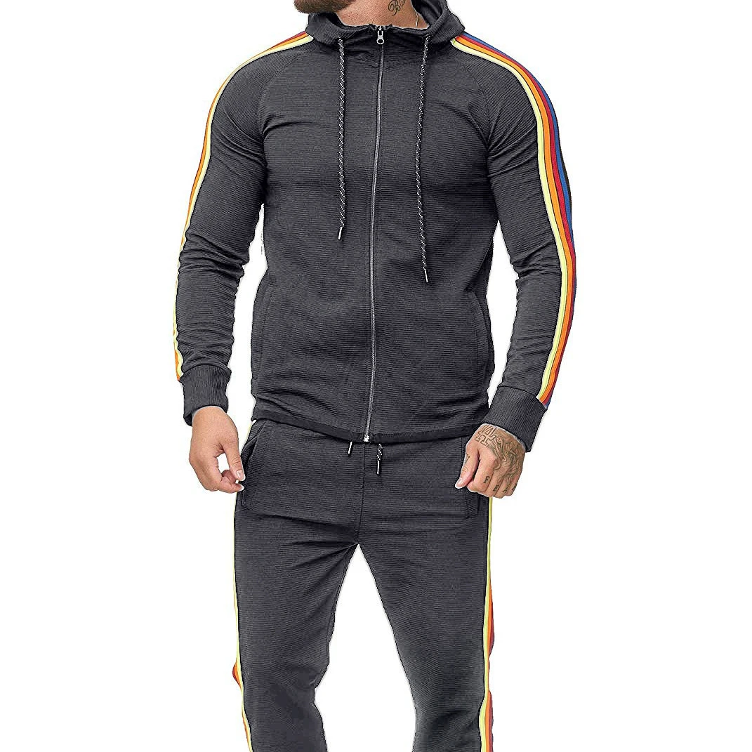 

Wholesale long-sleeved hooded sweatshirt sports suit man sweatsuit jogger set