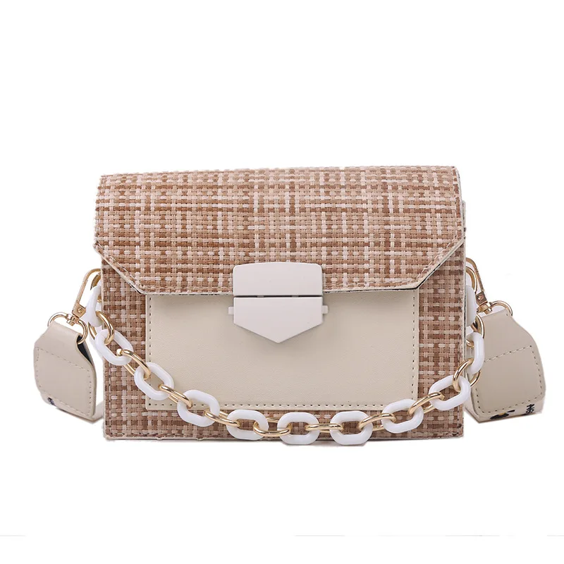 

Women's bags 2020 new fashion broadband chain shoulder messenger bag small square bag, Black