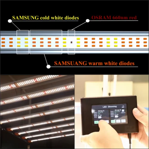 Longood ETL DLC Approved 720w 645w 2.7umol/J Samsung lm301b lm561c chips Dimmable 4*4 Pro Gavita Full Spectrum Led Grow Light UL