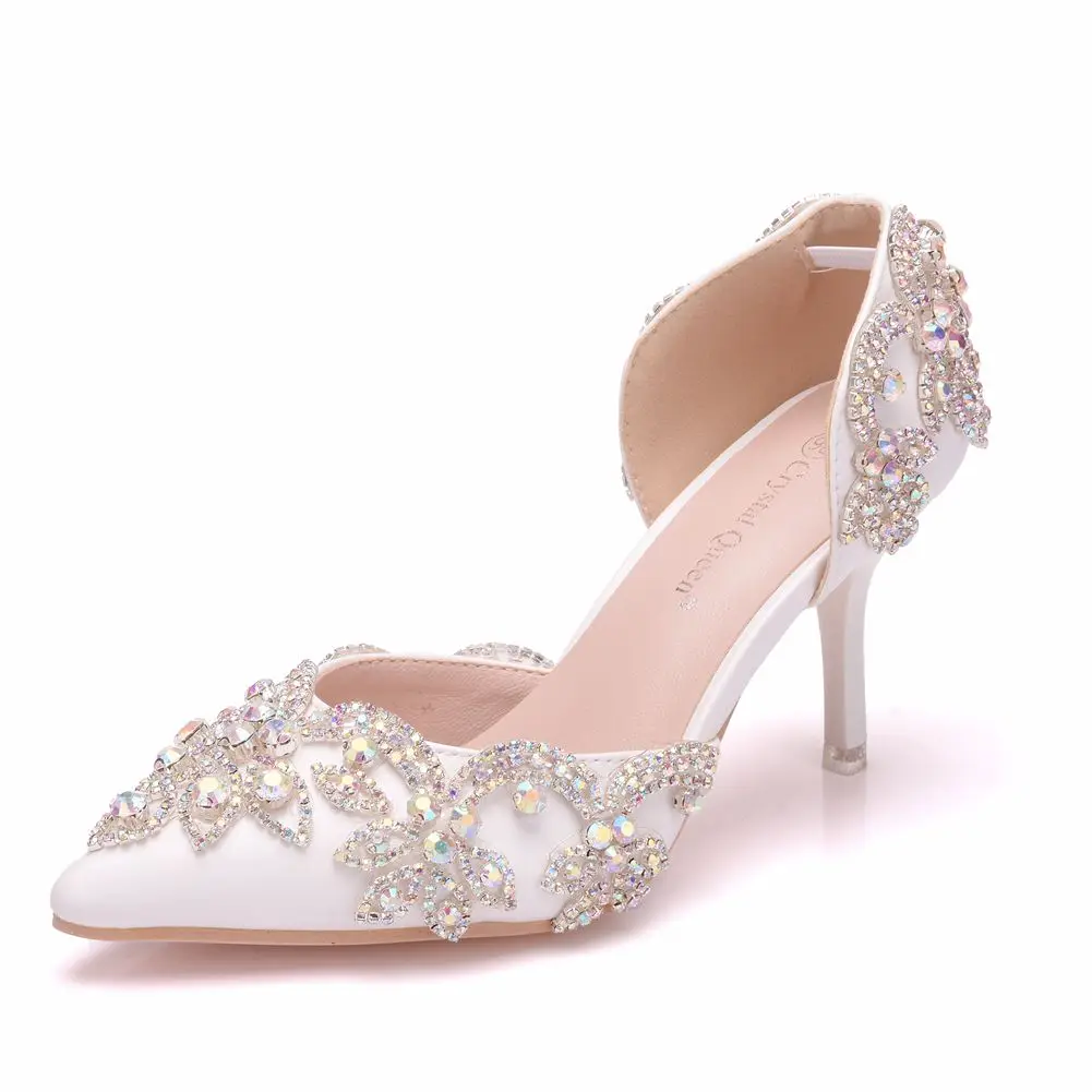 

7cm high heel sandals with shinning decoration for women wedding party fashion