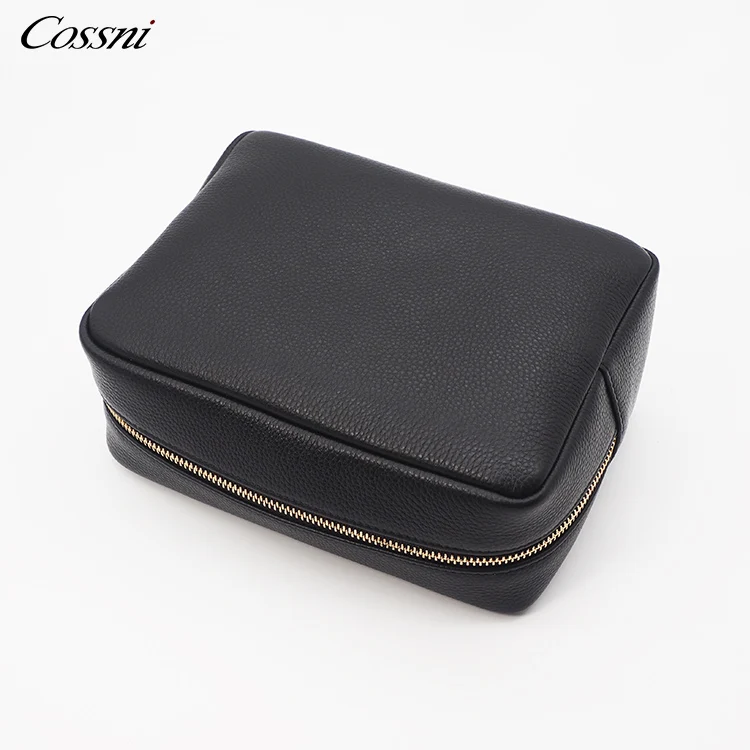 

Top Grain Pebble Leather Wash Bag for ladies Premium Travel Toiletry Cosmetic Make Up Pouch, Customized