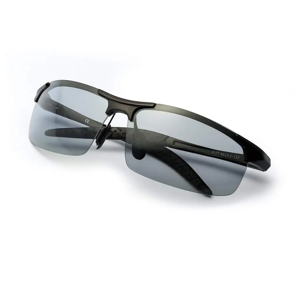 

2020 Photochromic Polarized Semi-Rimless Sunglasses Driver Rider Sports glasses Chameleon Change color Glasses Men Women, Picture colors