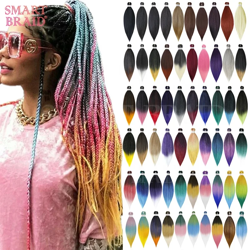 

Hot Water Set Pre-Stretched Large Packs Yaki Braid Synthetic Hair Easy Braid Extension Colored for African Hair Braids