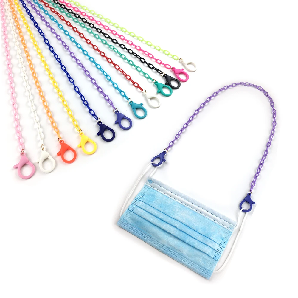 

Spot Children Resin Acrylic Face masking lanyard Anti-lost Masking Holder Strap Chain for Kids, 12 available colors