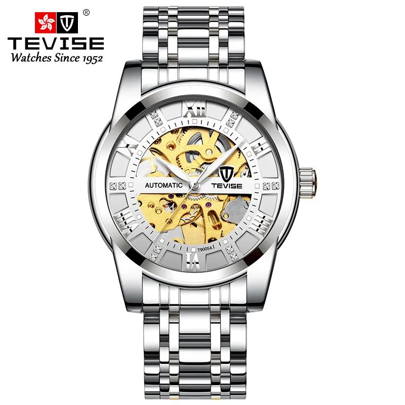 

Classic Skeleton Dial Business Watch For Men Transparent Water Resistant Watches Automatic Self-winding Wristwatch, Optional