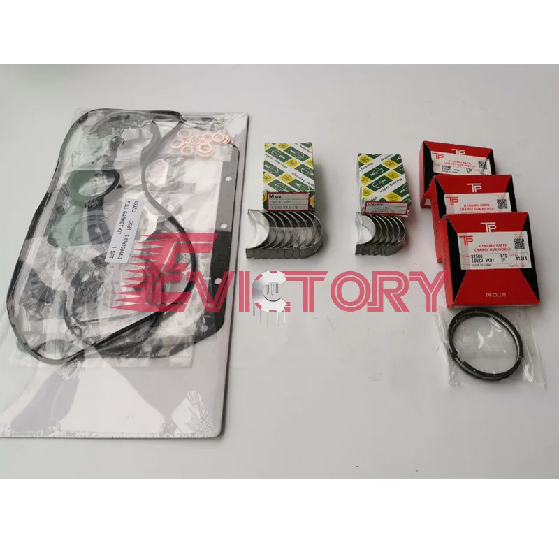 

For Isuzu excavator repair 3KB1 rebuild overhaul kit + piston ring + engine bearings gaskets